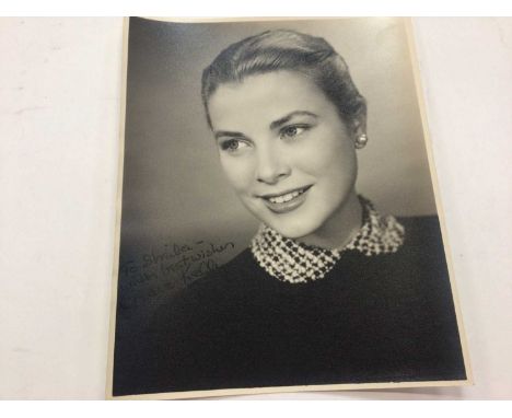 Autograph Grace Kelly Actress 1950's Portrait Photograph hand signed 'To Sheila With Best Wishes Grace Kelly' With provenance