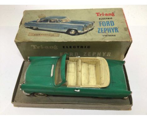 Triang battery operated Ford Zephyr 1/20 scale in original box plus Vosper RAF crash tender in original box and a selection o