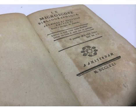 Book- Le Microscope Bibliograpique by Maximillien Malebranche 1771