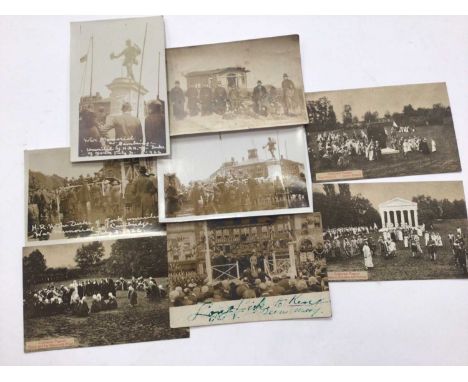 Postcards loose in two shoe boxes including Real Photographic 1917 King George V and Queen Mary outside the Liverpool &amp; L