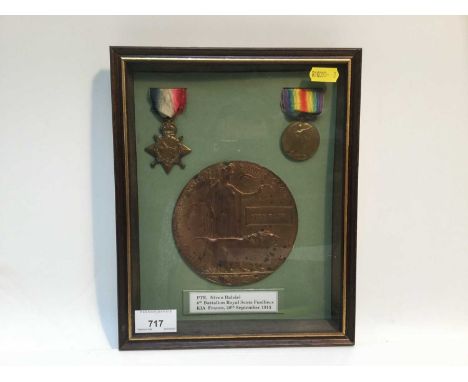 First World War Memorial (Death) plaque named to Niven Dalziel, together with 1914 - 15 Star and Victory medal named to 12148