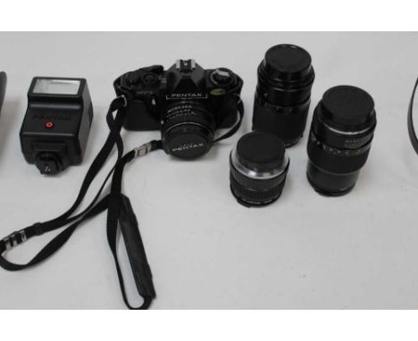 Pentax MV 1 camera, lenses and accesories