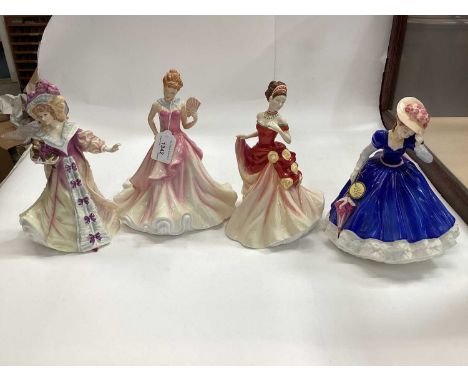 Collection of Royal Doulton figures and others including Royal Worcester and collectors plates (14)