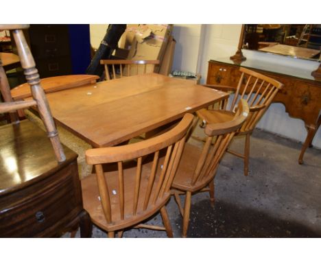 MODERN KITCHEN TABLE AND FOUR STICK BACK CHAIRS