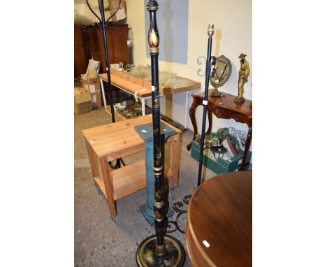 JAPANNED AND LACQUERED STANDARD LAMP, 159CM HIGH