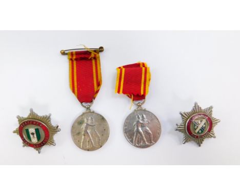 Two Fire Services Exemplary Service medals, named to Sub Officer Edward G Allen, and Station Office William I Lockwood., toge