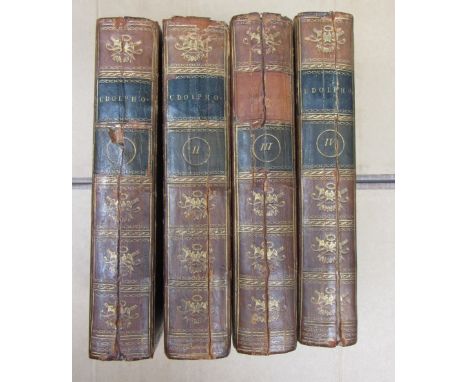 RADCLIFFE - The Mysteries of Udolpho, a Romance; interspersed with some pieces of poetry  . . .First Edition, 4 vols. half ti