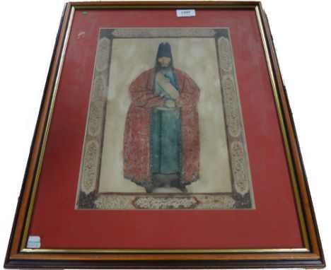 A portrait of the late Sam Khan Ilkhani, very probably by Sani Al-mulk (Abu Al-Hassan Ghaffari) and studio, Qajar, Iran, seco