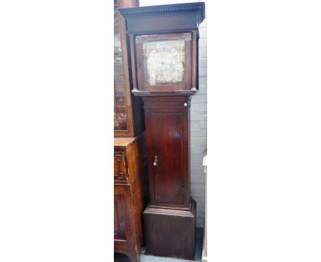 An 18th century oak, thirty hour longcase clock, the square ten inch dial signed 'J Whitern, Abingdon' and etched with an est