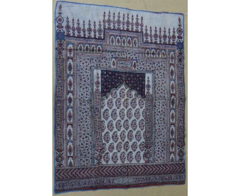 Twelve Kalamkari prayer panels,Iran or  India, one dated, AH 110/late 19th century, eleven panels printed on cotton with an a