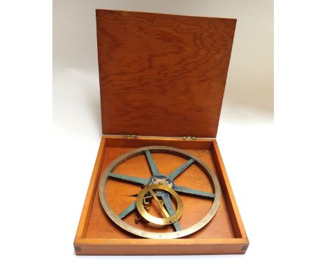 A 'Hudson Anglometer' cased, a French brass compass set, cased, another cased brass drawing set, an unusual large brass protr