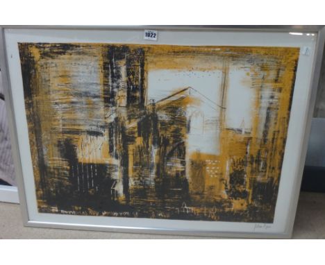 John Piper (1903-1992), Fotheringay, Northhamptonshire: Medieval stone, colour lithograph, signed in pencil and numbered 13/7