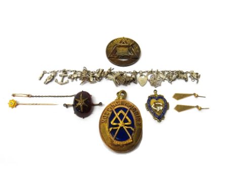 A carbuncle garnet and rose diamond set bar brooch, the centre mounted with the large oval carbuncle garnet, with a six point