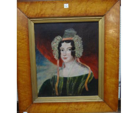 English Provincial School (19th century), Portrait of a lady; Portrait of a gentleman, a pair, oil on canvas, each 34cm x 30c