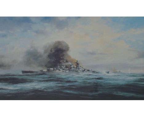 After Robert Taylor; a signed coloured print entitled 'K. M. Bismark', signed in pencil lower left and signed in pencil lower
