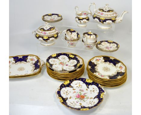 A c1900 floral decorated Coalport part dessert service and a similar floral decorated 19th century part tea service. CONDITIO