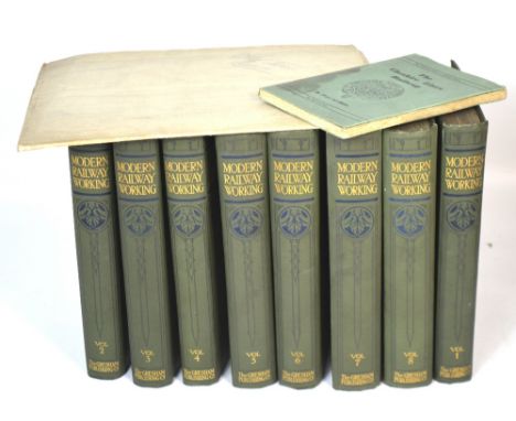 Eight volumes of 'Modern Railway Working; A Practical Working Treatise by Engineering and Administrative Experts', published 