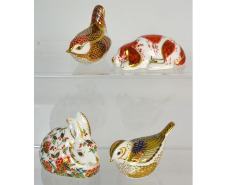 Four Royal Crown Derby paperweights, 'Meadow Rabbit', an exclusive for the Royal Crown Derby Collectors' Guild with gold stop