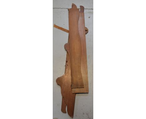 A pine hanging wall shelf, approx width 104cm.