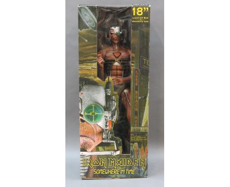 A boxed NECA Reel Toys 18inch light up eye and motorised arm action figure, Iron Maiden "Somewhere in Time"