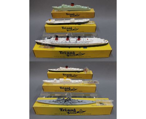 A group of 6 Triang Minic 1:1200 scale original series ships, M :RMS Amazon (M718), RMS Ivernia (M709), SS Varicella (M732), 