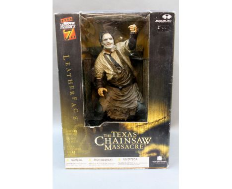 A boxed McFarlane Toys Movie Maniacs 12inch action figure, Leather Face of "The Texas Chainsaw Massacre" 