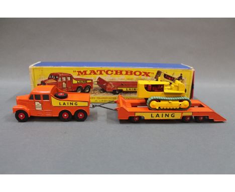 A Matchbox King Size Prime Mover and Transporter with Caterpillar Tractor, "Ling" (K-8)