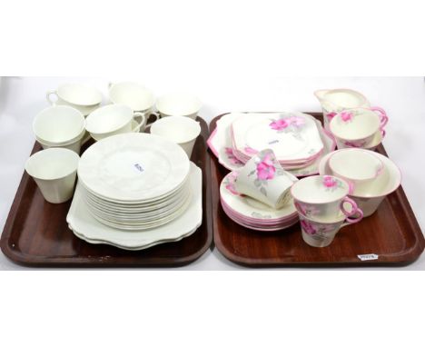 A Shelley floral decorated part tea service pattern number 12275; and another part Shelley tea service (on two trays) 