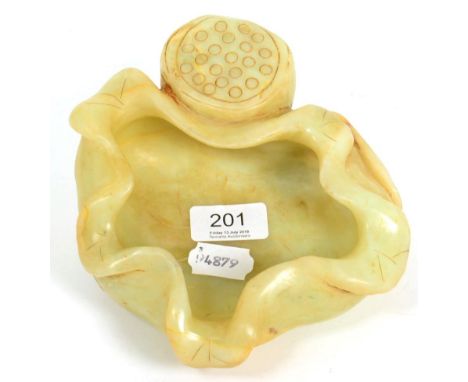 A jade type brush wash depicting a lotus leaf