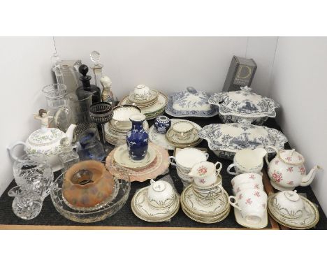 A Shelley 'Harebell' pattern part tea service, together with a quantity of Spode, Copeland tea wares, tureens, together with 