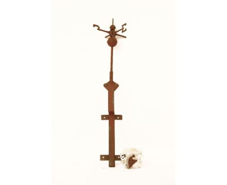 A cast metal and red painted weather vane, (a/f) 130cm tall