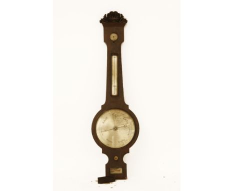 A large Victorian mahogany wheel barometer, by Dolland, London, 111cm high