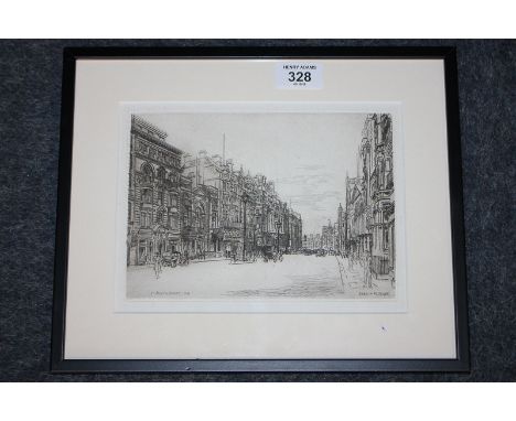 Hanslip Fletcher (1874 -1955), St James's Street 1931, etching, 15cm by 20.5cm, John Bryce (20th century), Victoria Embankmen