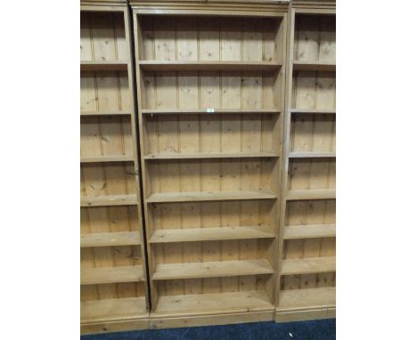 A PINE SEVEN SHELF BOOKCASE