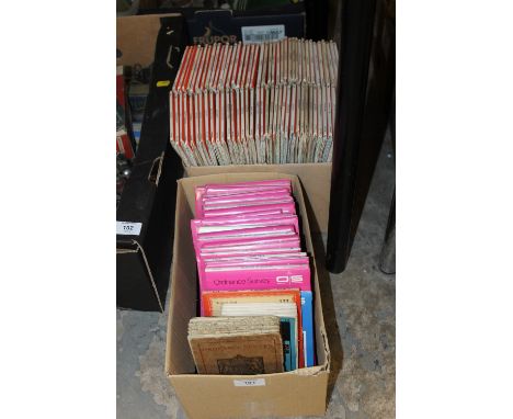 TWO BOXES OF ORDNANCE SURVEY MAPS ETC