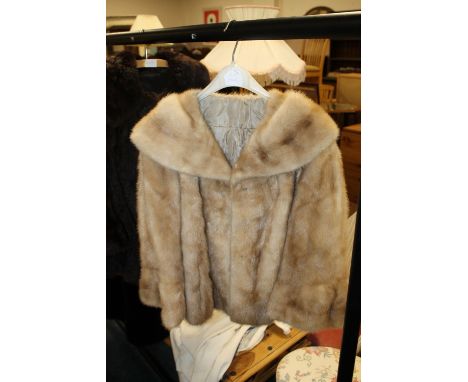 A LADIES PASTEL MINK FUR JACKET