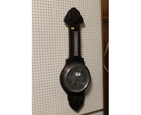 AN OAK WALL BAROMETER A/F