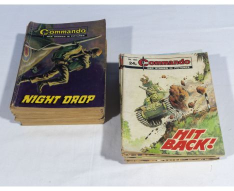 30 vintage Commando comics 9p to 50p