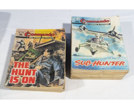 30 vintage Commando comics 20p, 22p and 24p