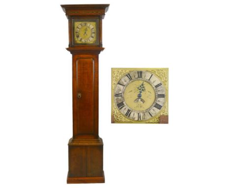 Will Snow - a George III oak longcase clock, circa 1760/70, the 30 hour skeletal movement striking on a bell, the 10" brass d