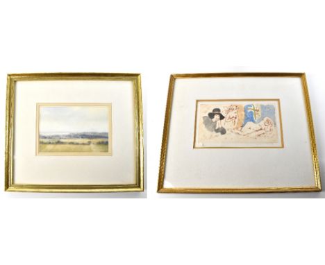 K LAUDER ARCA; two watercolours, ‘West Coast Isle of Man’ and ‘Spinney Field’, two rural landscapes, both signed lower right,