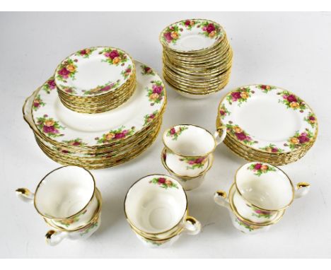 ROYAL ALBERT; an ‘Old Country Roses’ pattern eight setting tea service comprising eight cups, saucers, bowls, side plates, pl