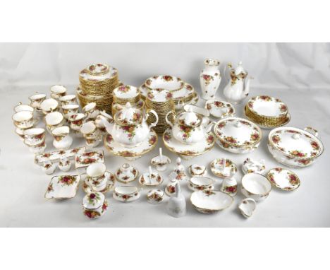 ROYAL ALBERT; an extensive collection of 'Old Country Roses' dinner and tea ware comprising dinner plates, tureens, oval meat