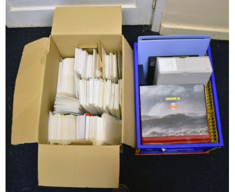WORLD in two boxes incl. piles of Great Britain, Channel Islands and Isle of Man, First Davy Covers, etc.