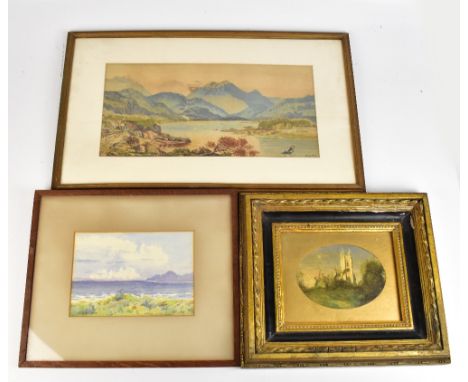 A late 19th century watercolour, 'Loch Fyne', inscribed 'J.H. Taberner, after E.A Perley July 26 1884' to lower left, 23.5 x 