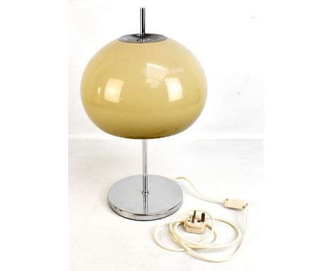 A retro chrome table lamp with bubble shade in the manner of Harvey Guzzini, height 52cm, unmarked.Additional InformationGene