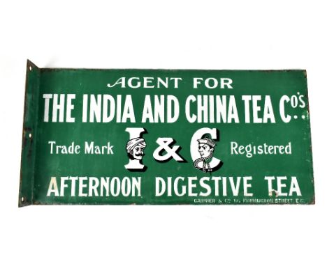 GARNIER &amp; CO OF 86 FARRINGDON STREET; an original advertising double sided pictorial enamel sign, 'Agents for the India a