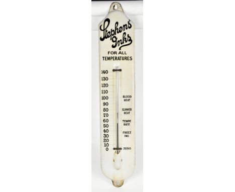 STEPHEN'S INKS; an original advertising small sized thermometer, height 93cm.Additional InformationChipping to the enamel aro