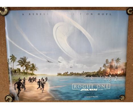 STAR WARS; eight UK cinema quad posters comprising three The Force Awakens (preview), three The Last Jedi and two Rogue One (