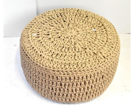 A modern string tied pouffe, diameter 65cm.Additional InformationBasically in good condition.